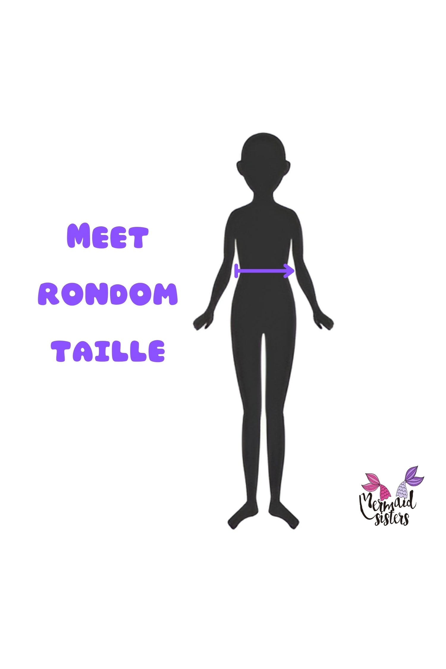 Mermaid Sisters maatinstructie: meet rondom de taille voor juiste zeemeerminstaart maat