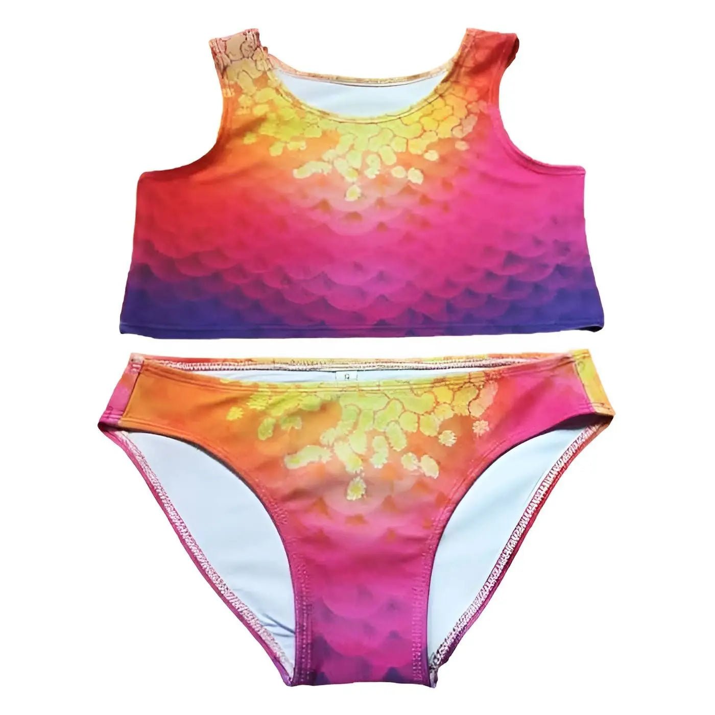 Bikiniset Sunny Sunset in roze-geel zeemeermin stijl – Mermaid Sisters