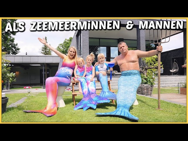 Familie Bellinga zwemt met Mermaid Sisters zeemeerminstaarten